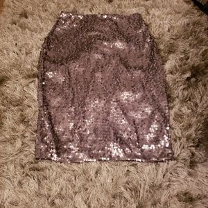Express Size 2 Silver Sequin Skirt